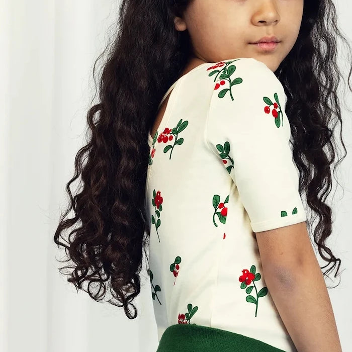 Детска памучна тениска Mini Rodini Lingonberries