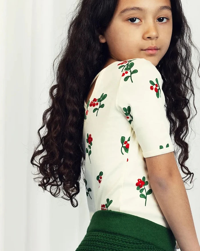 Детска памучна тениска Mini Rodini Lingonberries