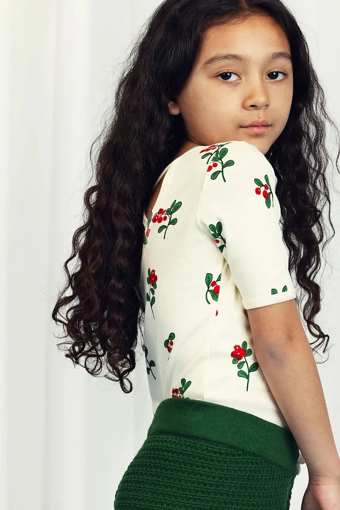 Детска памучна тениска Mini Rodini Lingonberries