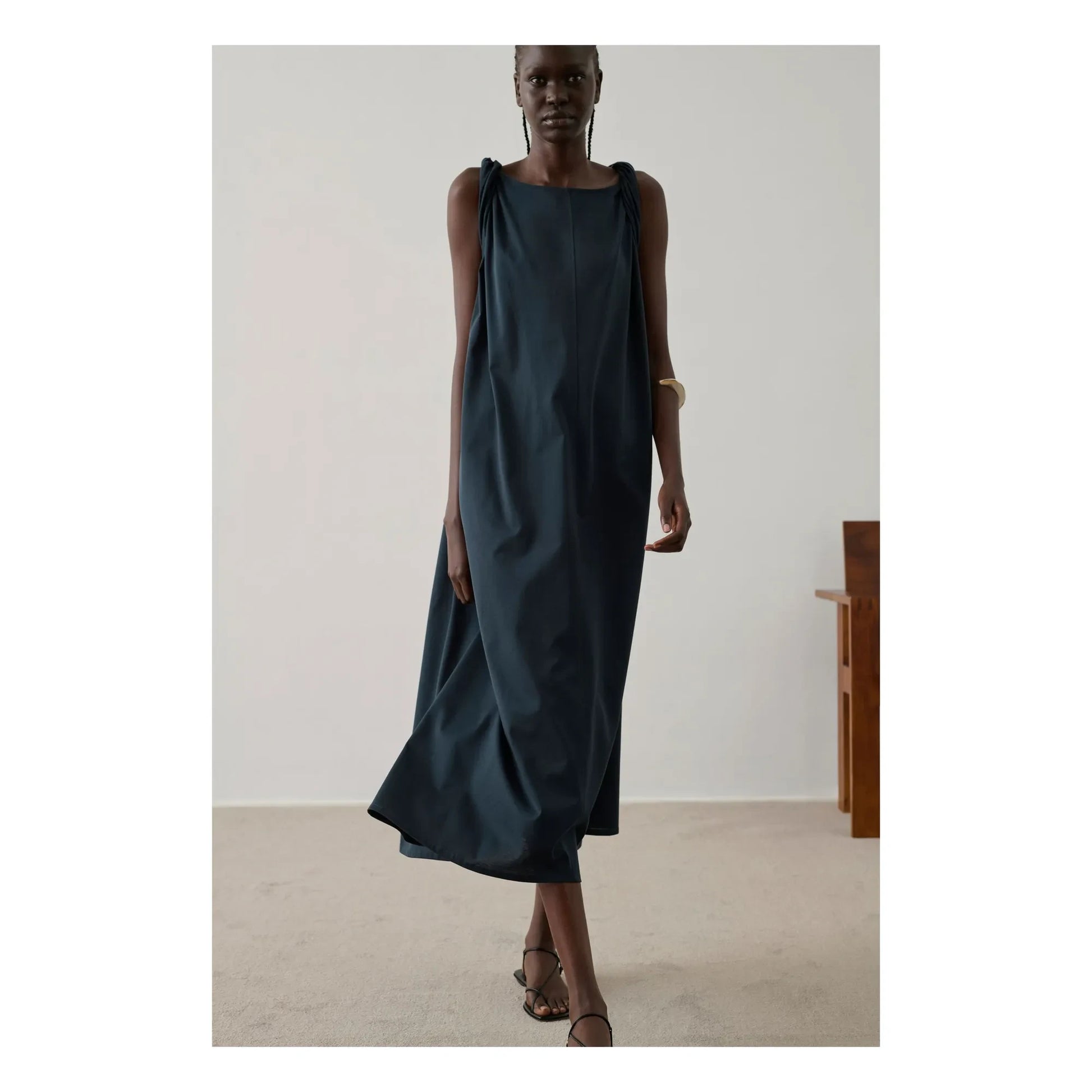 Soeur - Debby Cotton Dress | Petrol blue