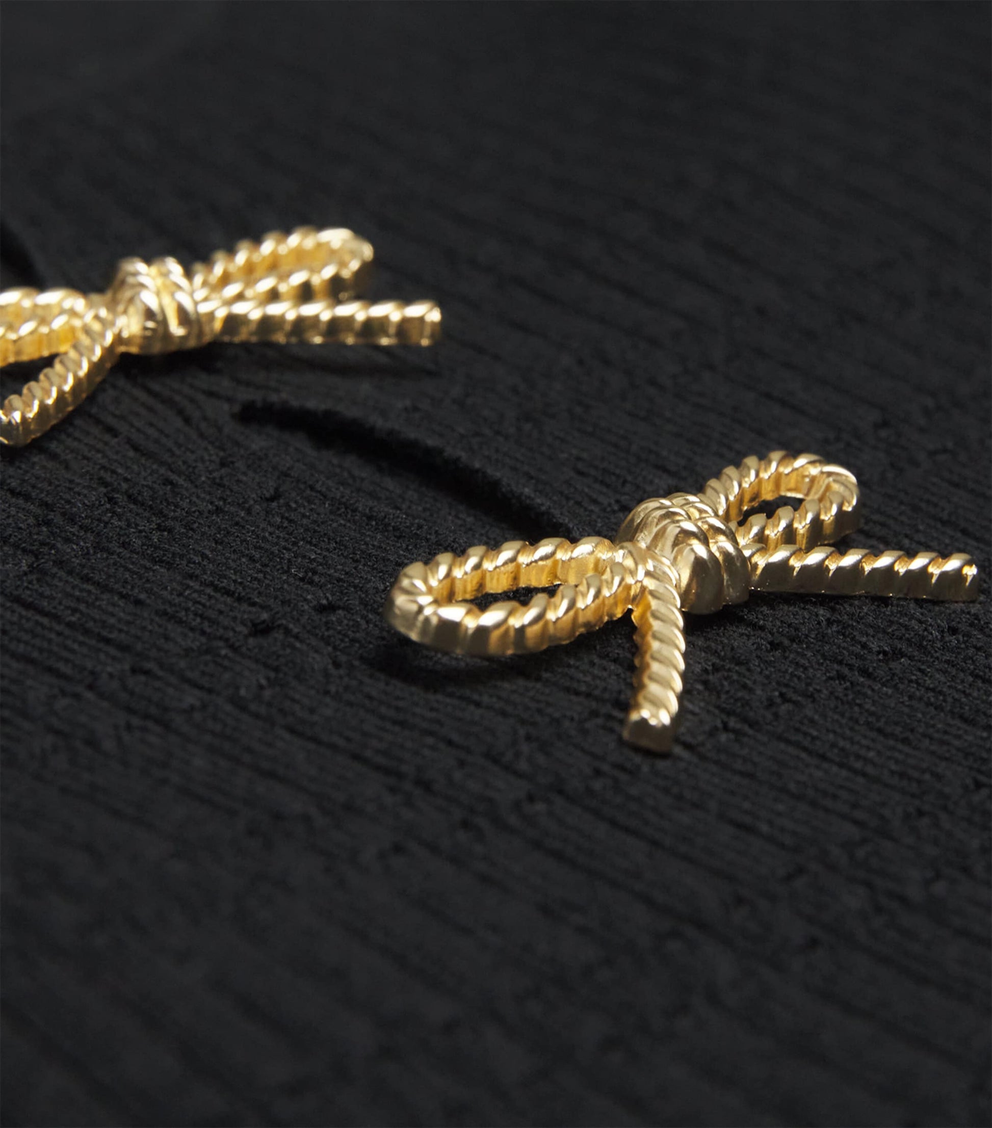 Claudie Pierlot Black Bow-Embellished Cut-Out Sweater