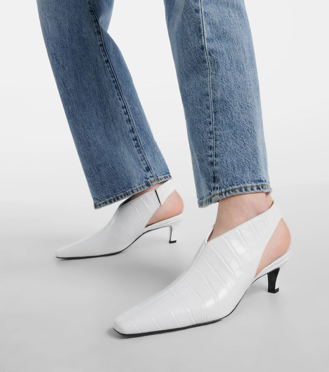 Toteme - The Croco Slim leather slingback pumps