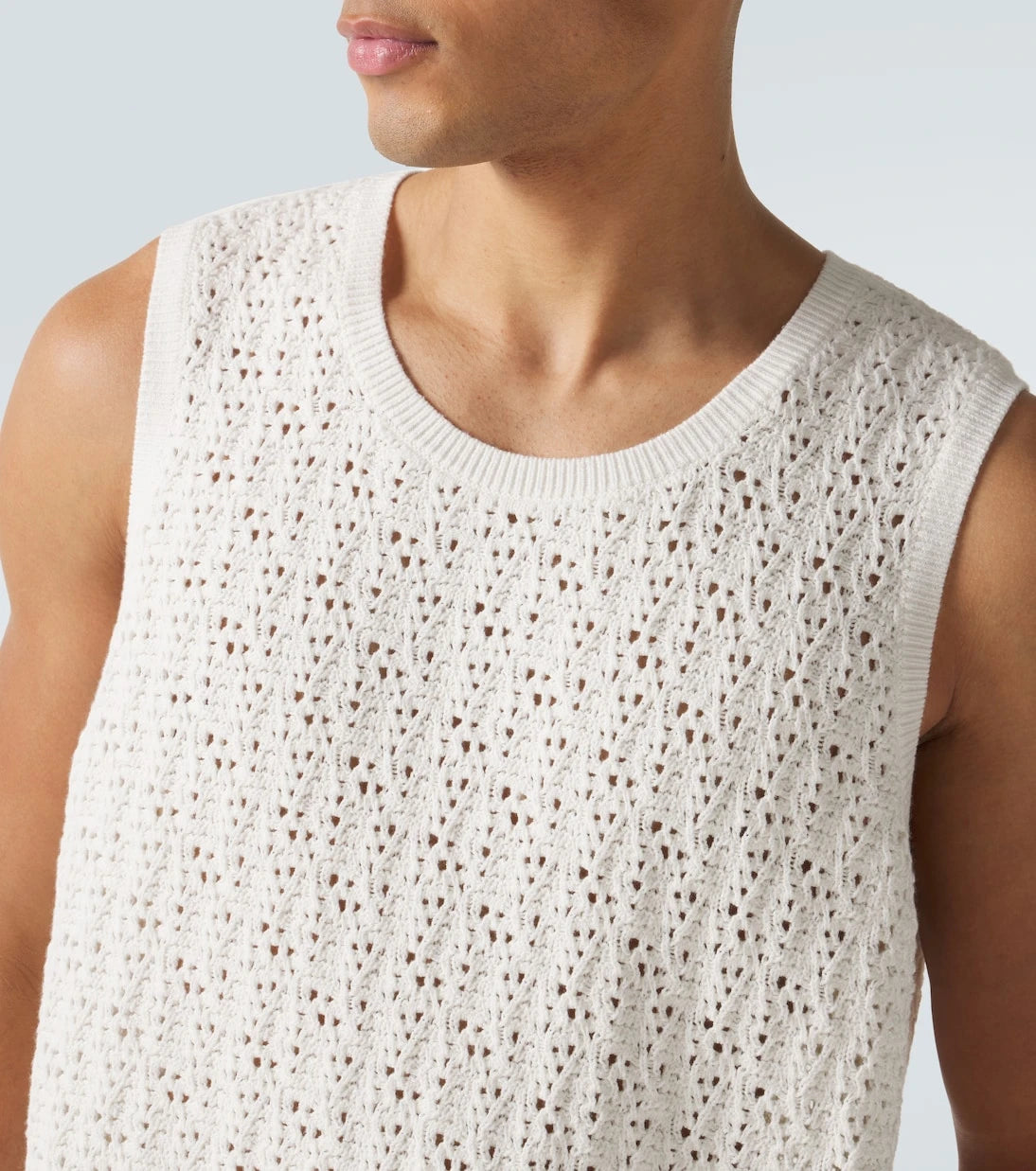 Frame - Crochet cotton-blend tank top