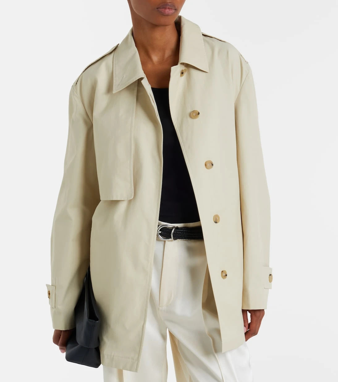 Vince - Cotton-blend cropped trench coat