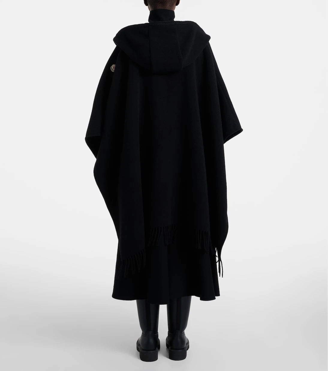 Moncler - Fringed virgin wool cape