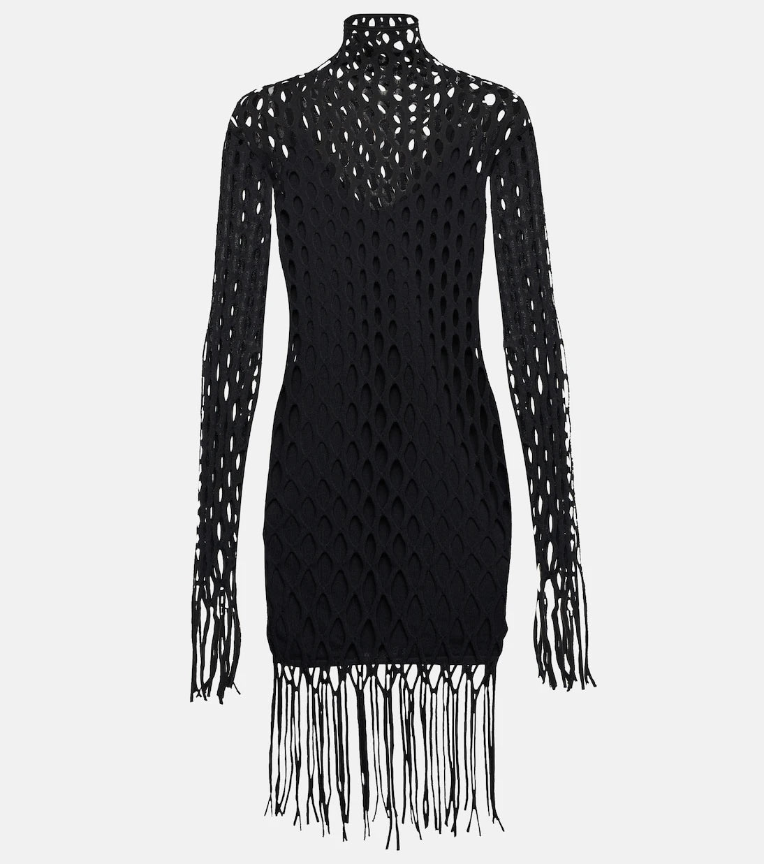 Dion Lee - فستان قصير بياقة عالية شبكي