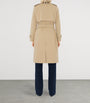 Burberry Beige Cotton Gabardine Check-Collar Trench Coat