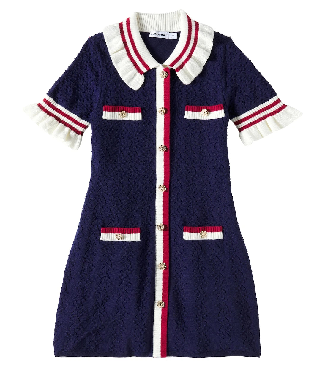 Self-Portrait Kids - Ruffled pointelle dress