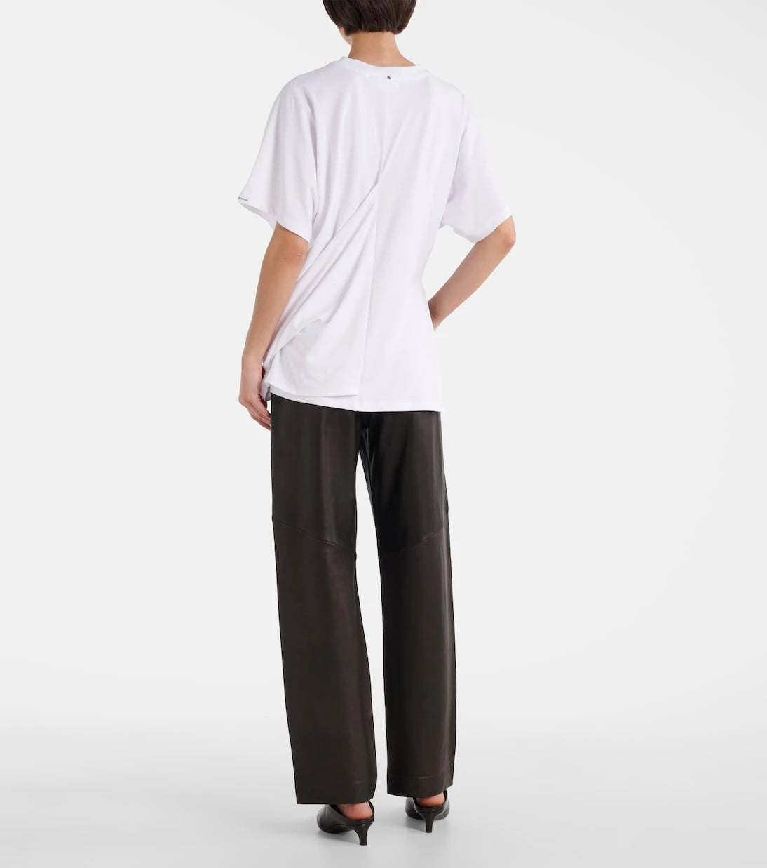 Sportmax - Keras asymmetric cotton-blend T-shirt