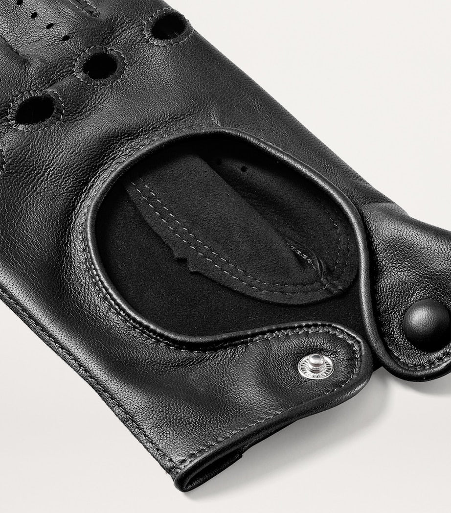 Aspinal Of London Black Women's Nappa Leather Driving Gloves (Small)