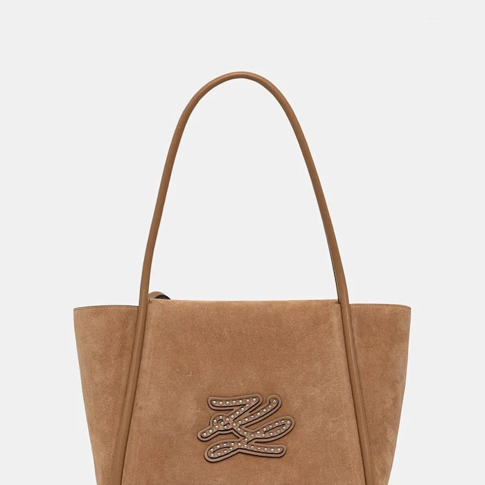 Karl Lagerfeld чанта tote дамска от велур K/AUTOGRAPH