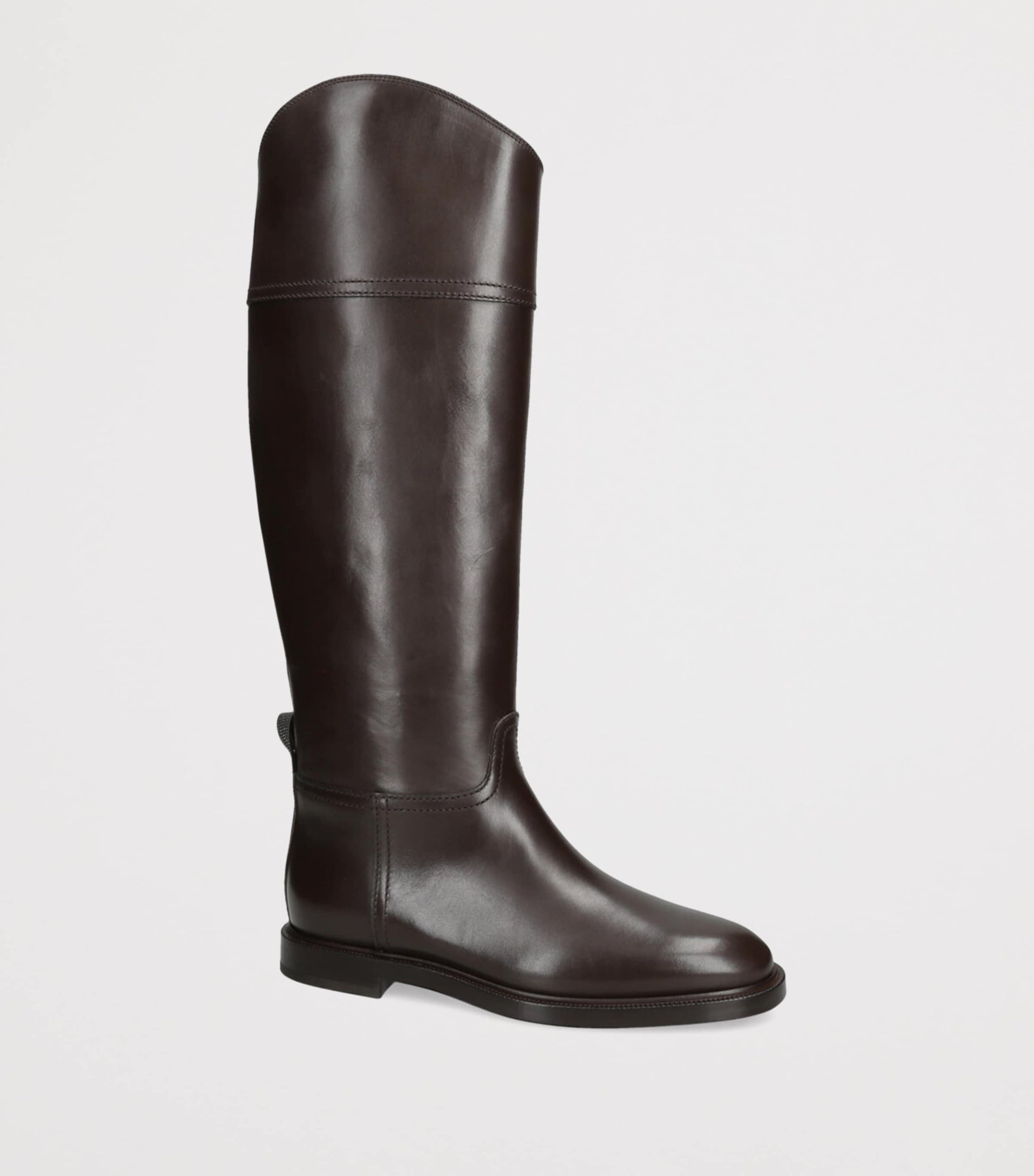 Brunello Cucinelli Brown Leather Riding Boots