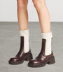 Tamia 70 Leather and Knit Boots