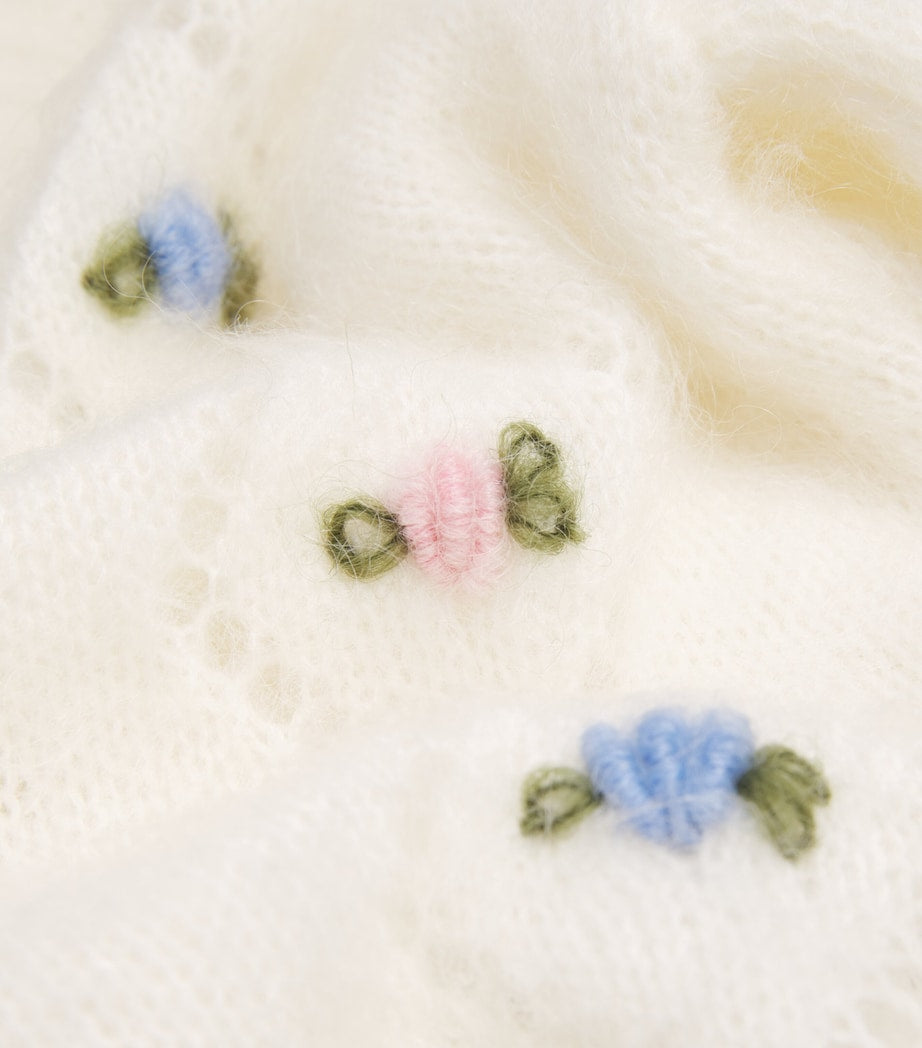 Mohair-Blend Embroidered Cardigan