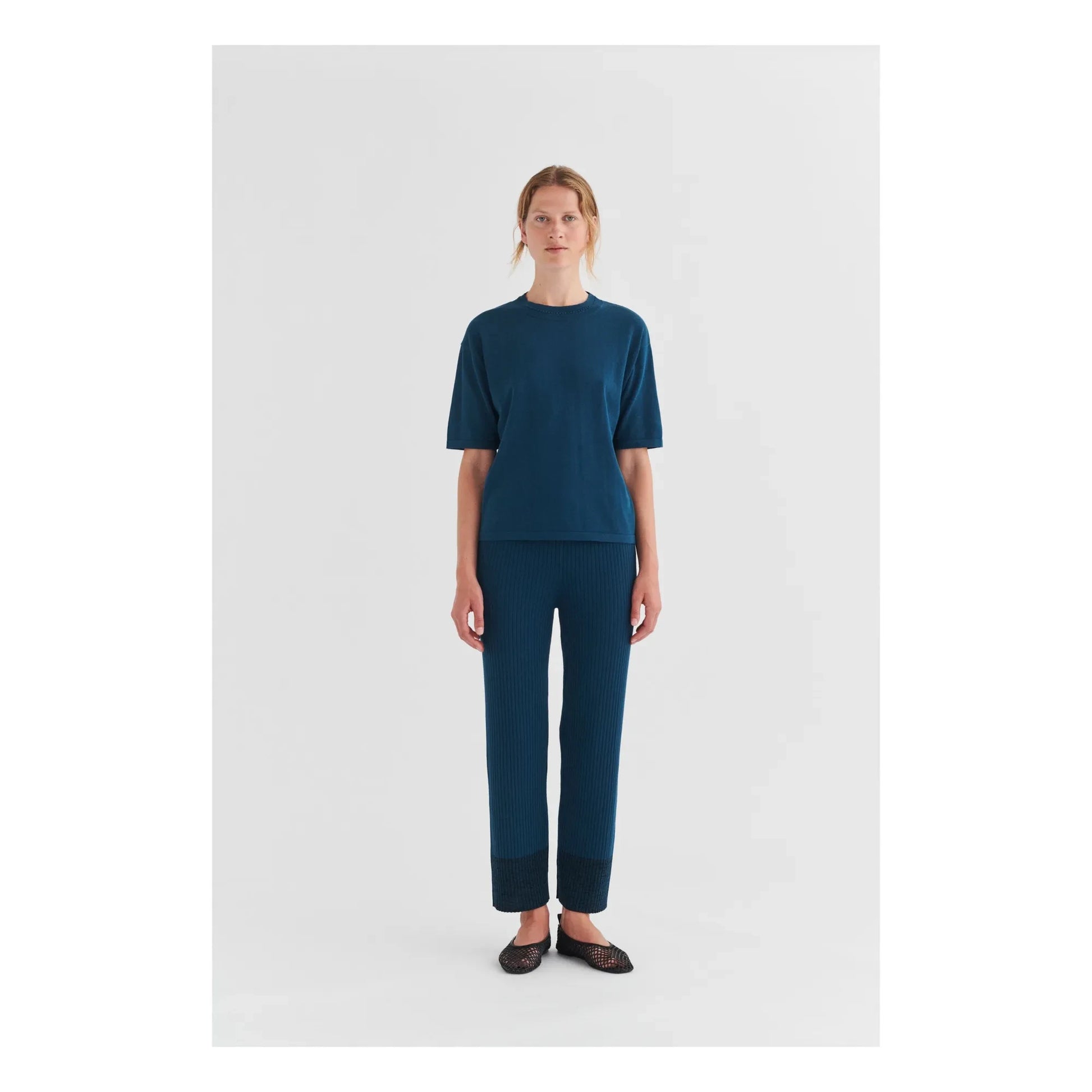 FUB - High Twist Rib pants | Blue