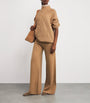 Beige Wool-Cashmere Wide-Leg Trousers