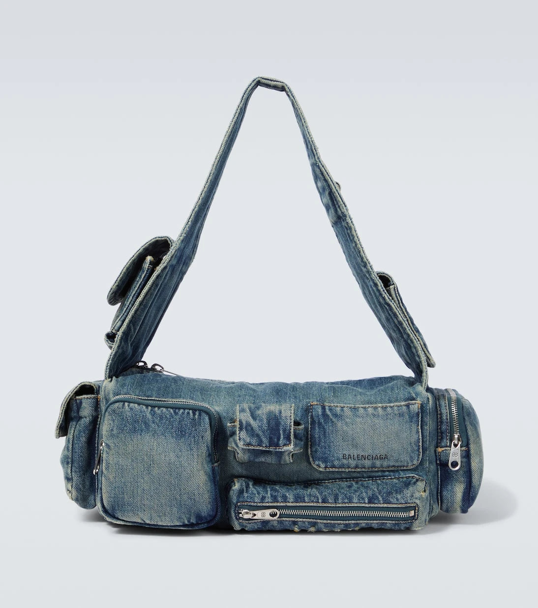 Balenciaga - Superbusy Sling Small denim shoulder bag