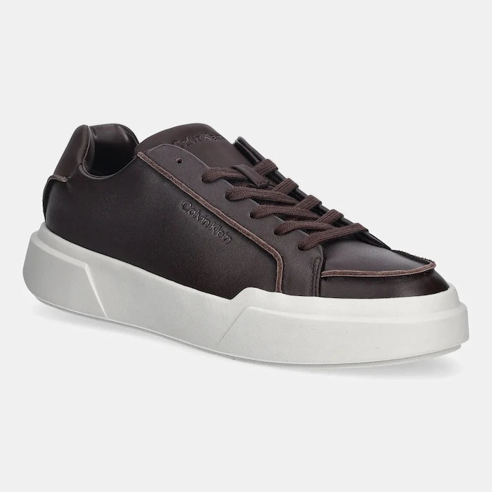 Кожени маратонки Calvin Klein CHUNKY CUPSOLE LACE UP LTH PINCH