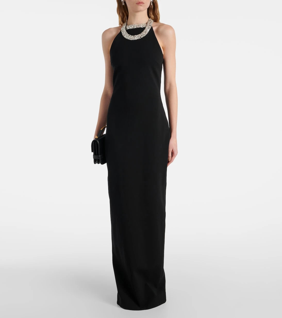 Balmain - Embellished halterneck gown