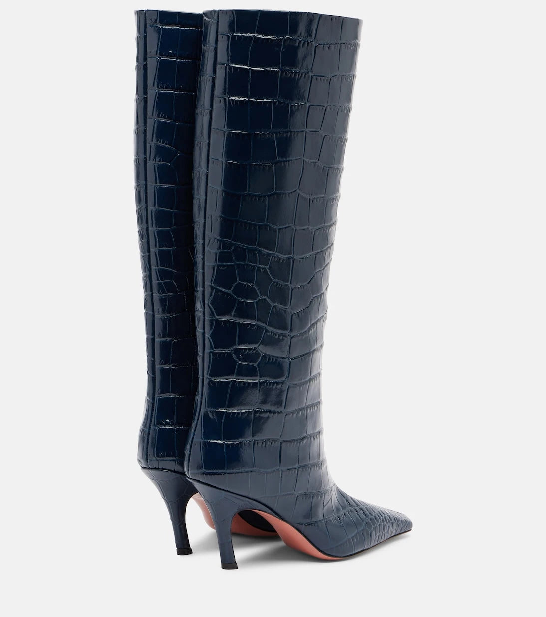 Amina Muaddi - Mona croc-effect leather knee-high boots