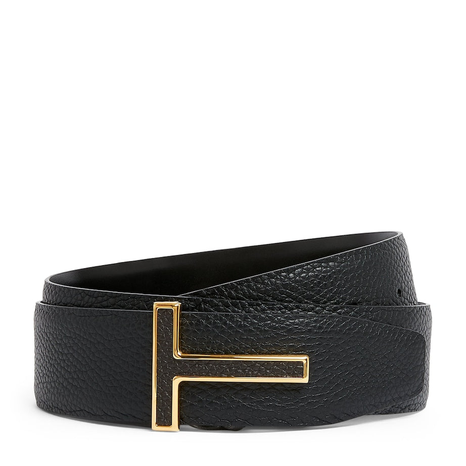 TOM FORD Leather Reversible T Icon Belt