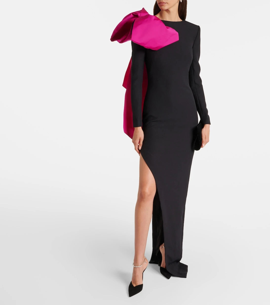 Safiyaa - Ines bow-detail faille gown