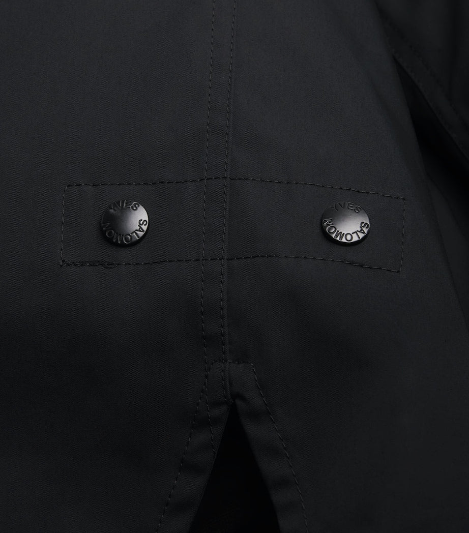 Black Fox-Rabbit Blended-Cotton Parka (85cm)