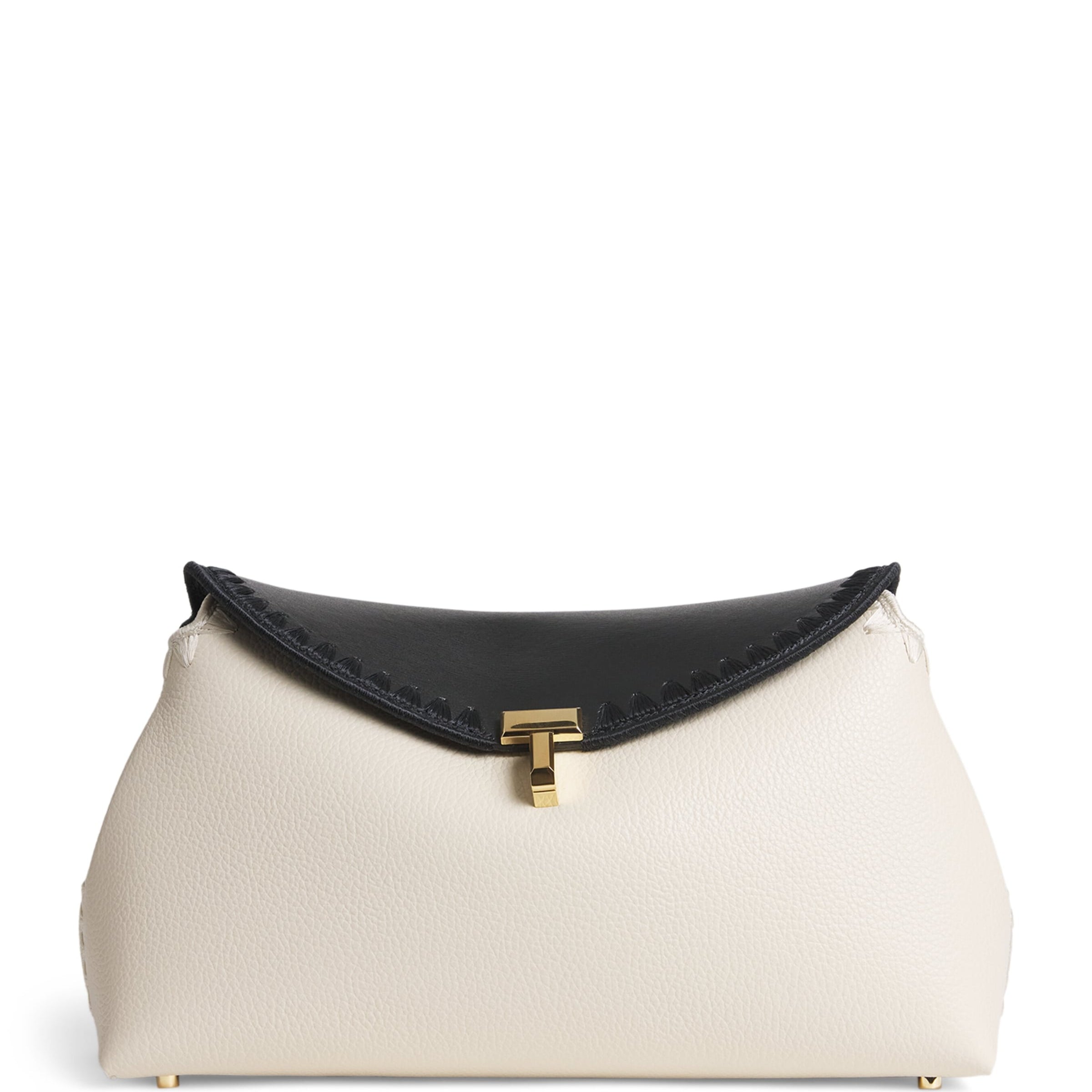 Leather T-Lock Clutch Bag