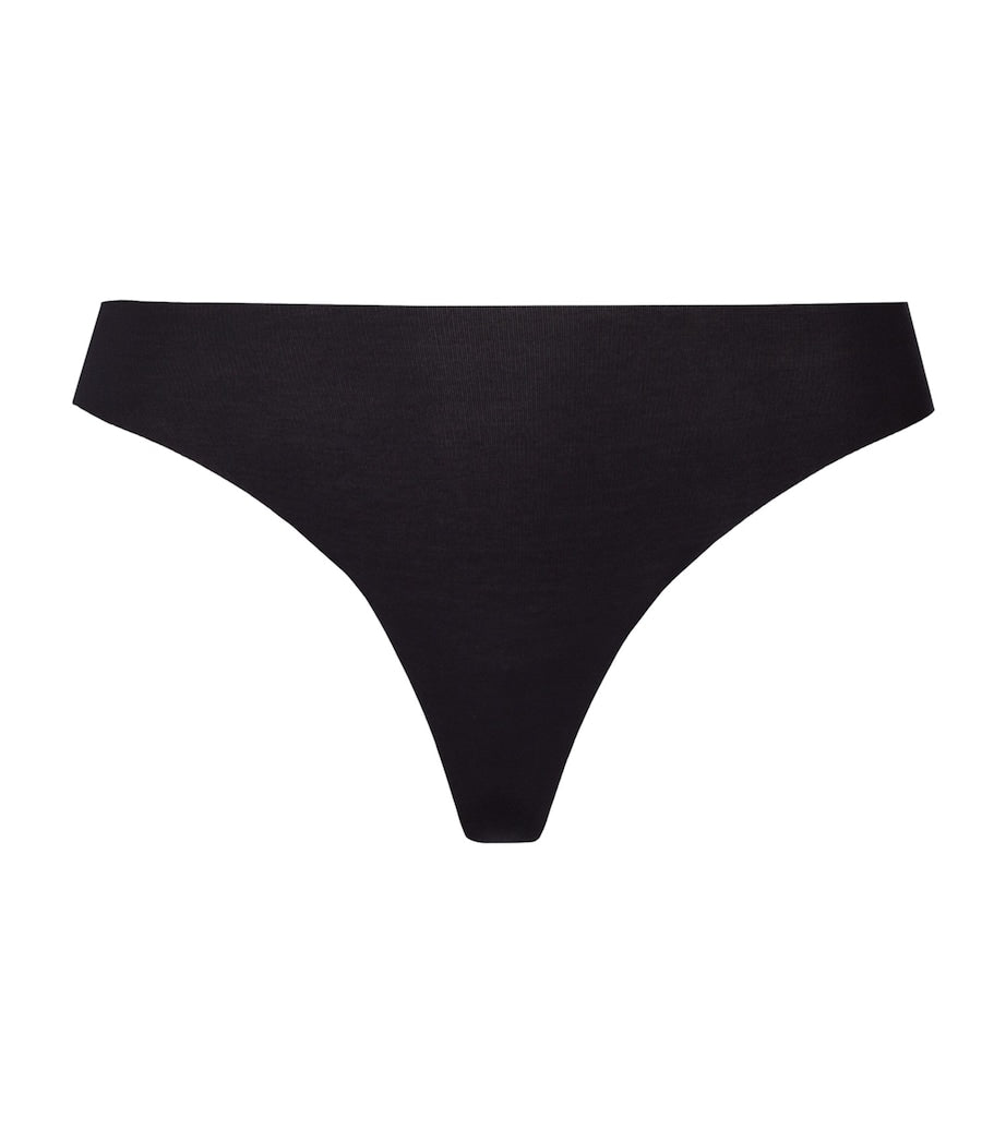 Invisible Cotton Thong BLACK