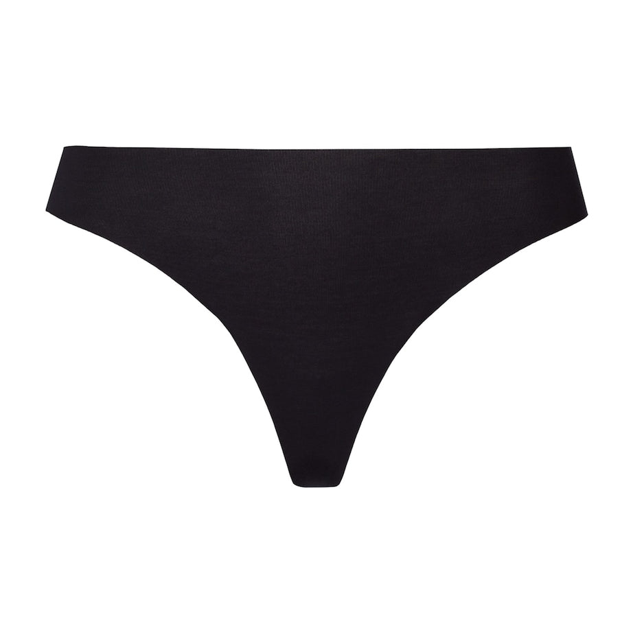 Invisible Cotton Thong BLACK