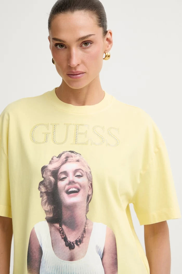 Guess Oversize Kadın Pamuk Tişört MARILYN MONROE