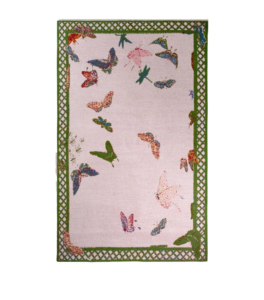 SAVED NY Cashmere Butterfly Trellis Throw (180cm x 130cm)