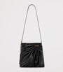 Leather Draped Tote Bag