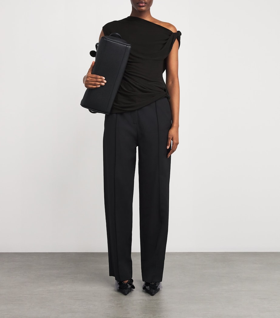 Asymmetric Draped Ando Top DBLK BLACK