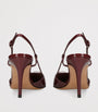 Valentino Garavani Burgundy Leather VLogo Slingback Pumps 80