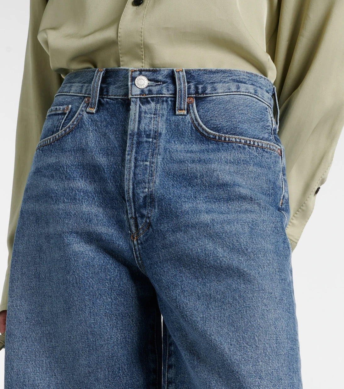 Agolde - Risha low-rise denim Bermuda shorts