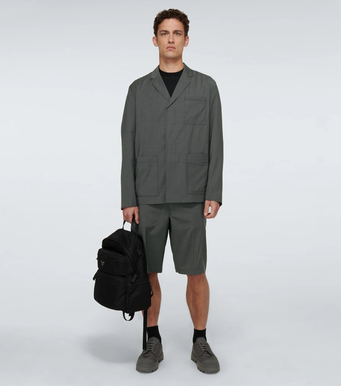 Prada - Tailored wool poplin bermuda shorts