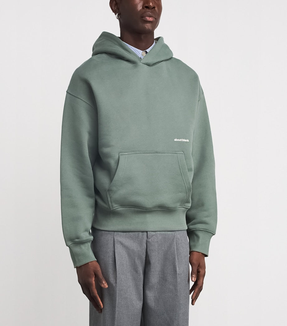 Cotton Logo Hoodie SAGE/ECRU