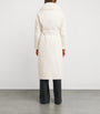 White Wool-Blend Faux Fur Coat