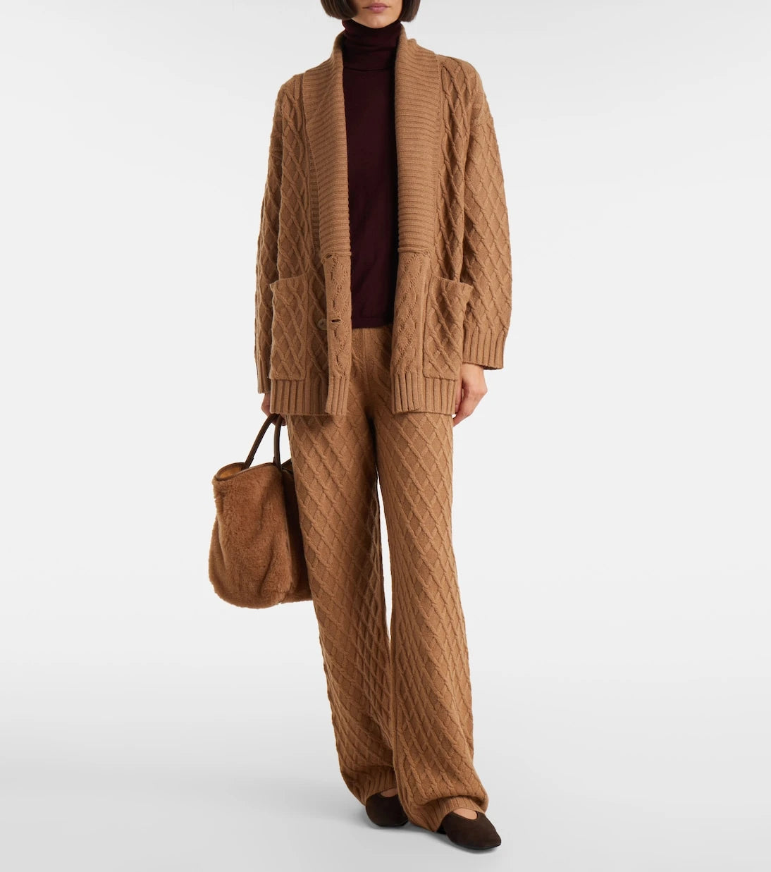 Max Mara - سترة ميركا الصوفية المصنوعة من شعر الجمل بنمط الوافل