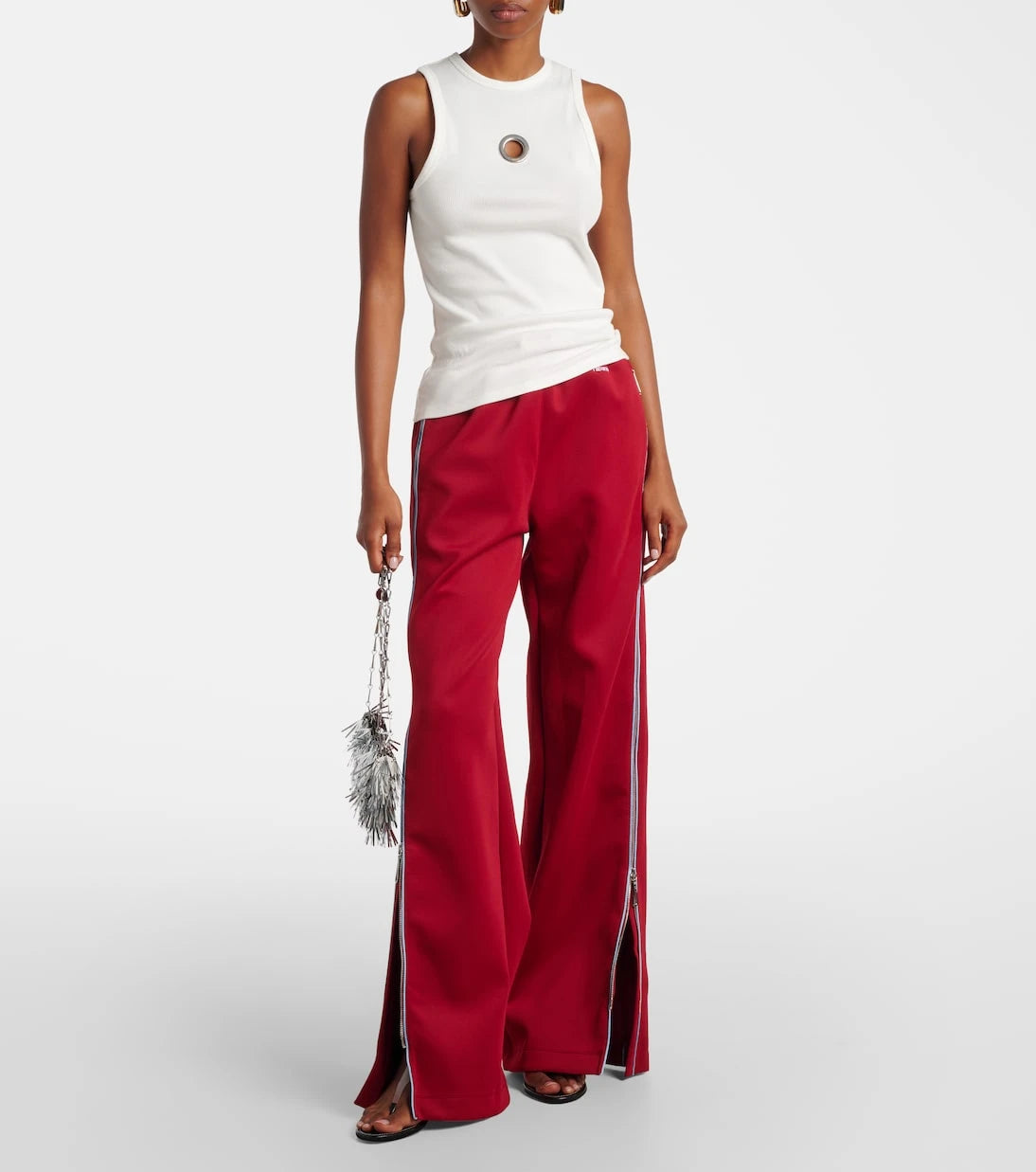 Rabanne - Embellished cotton-blend tank top
