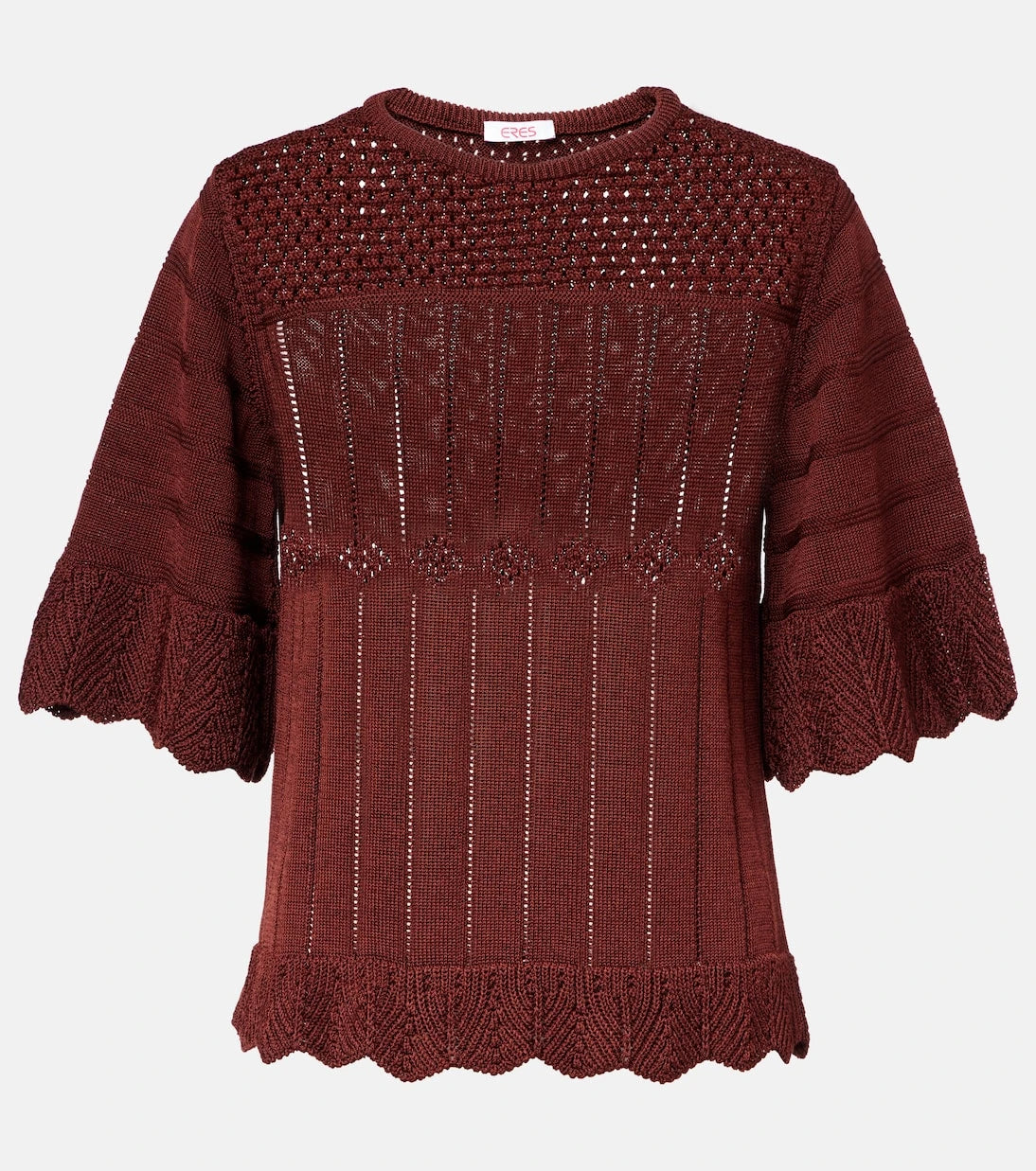 Eres - Rêverie open-knit cotton-blend top