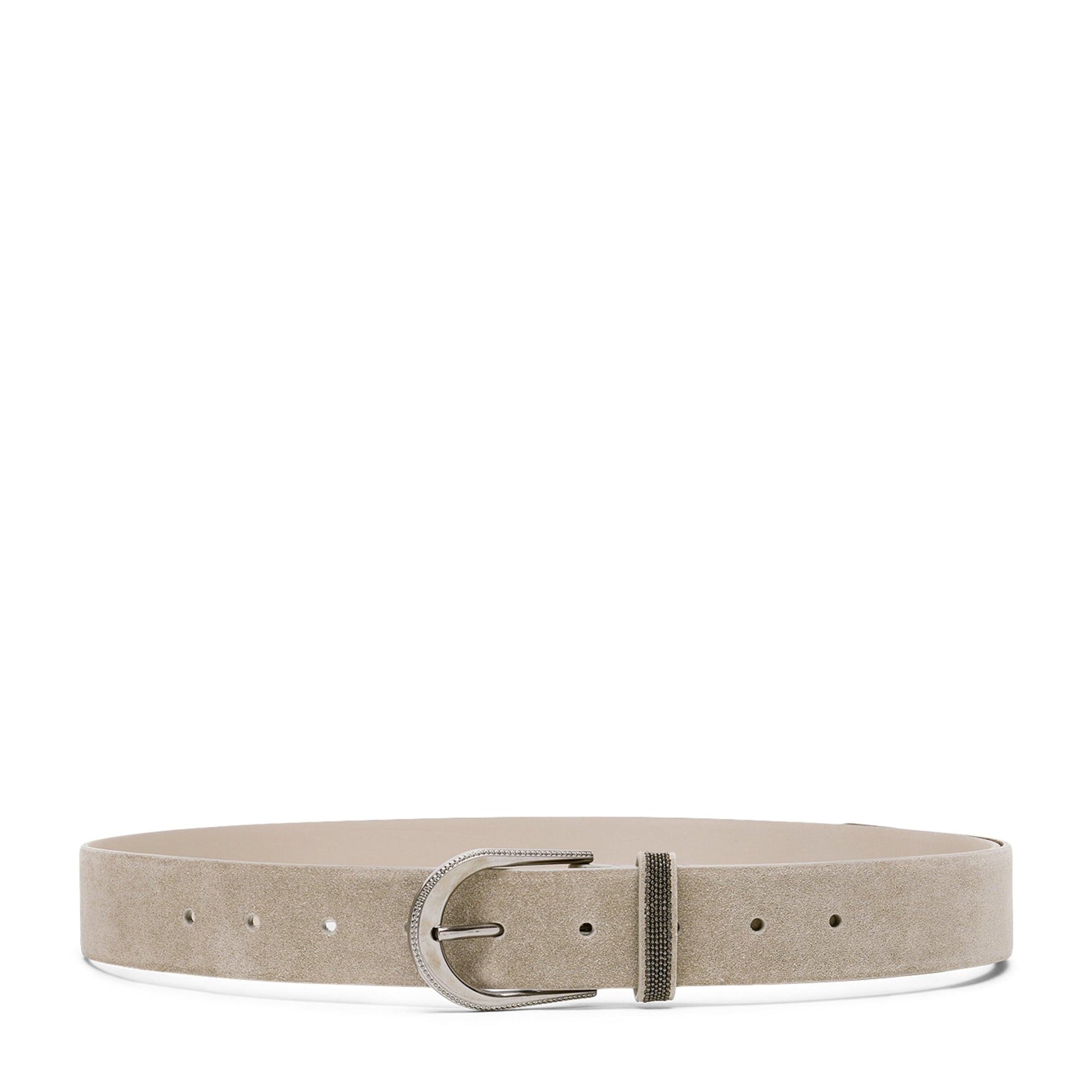 Brunello Cucinelli Beige Sueded Calfskin Belt
