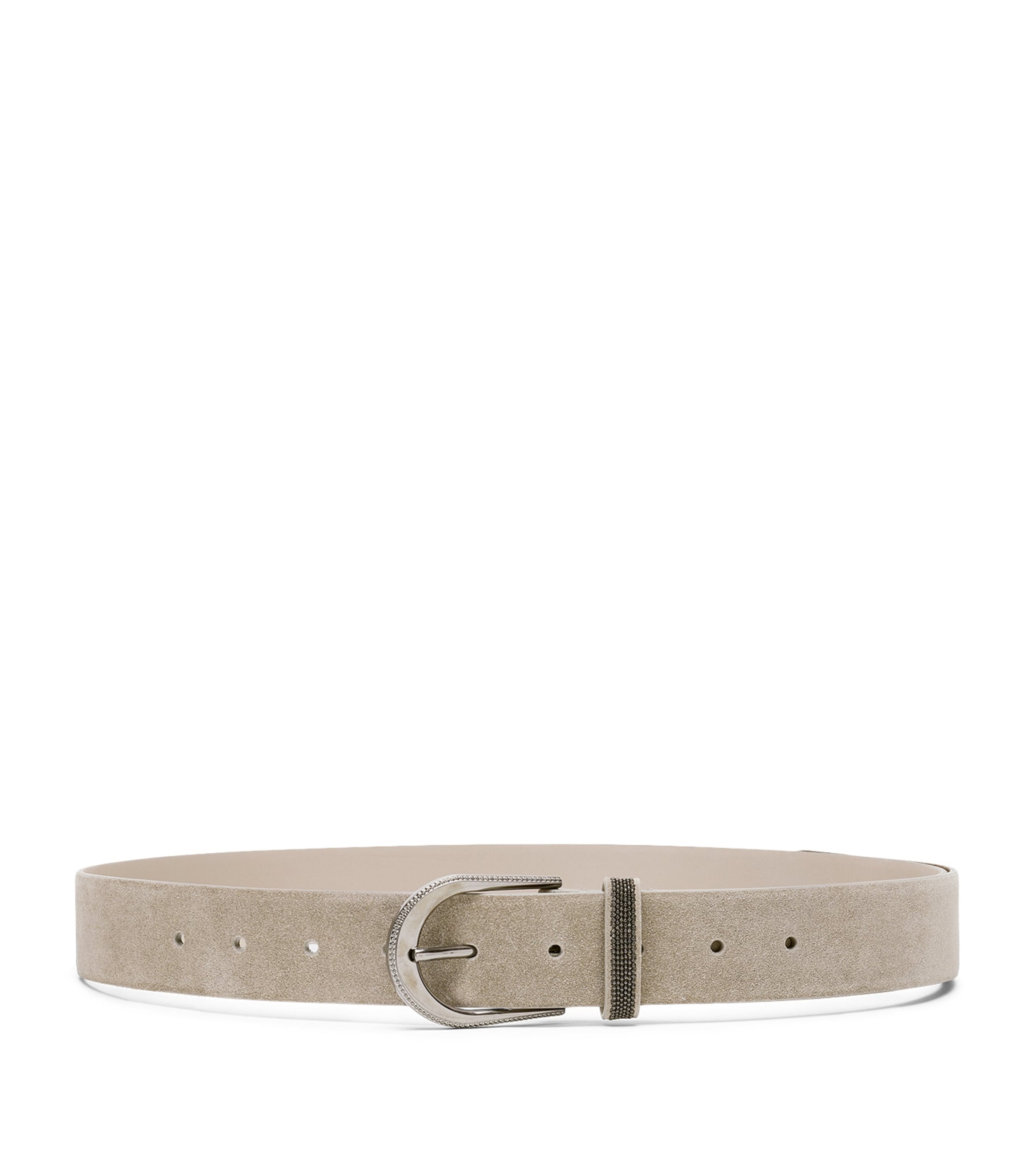 Brunello Cucinelli Beige Sueded Calfskin Belt