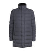Grey Cashmere-Silk Down Puffer Car Coat