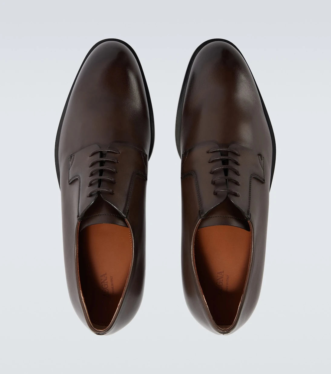 Zegna - حذاء ديربي جلدي جديد كلاسيكي