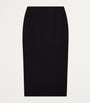 Schiaparelli Black Stretch-Virgin Wool Bijoux Midi Pencil Skirt