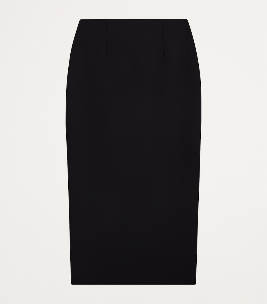 Schiaparelli Black Stretch-Virgin Wool Bijoux Midi Pencil Skirt