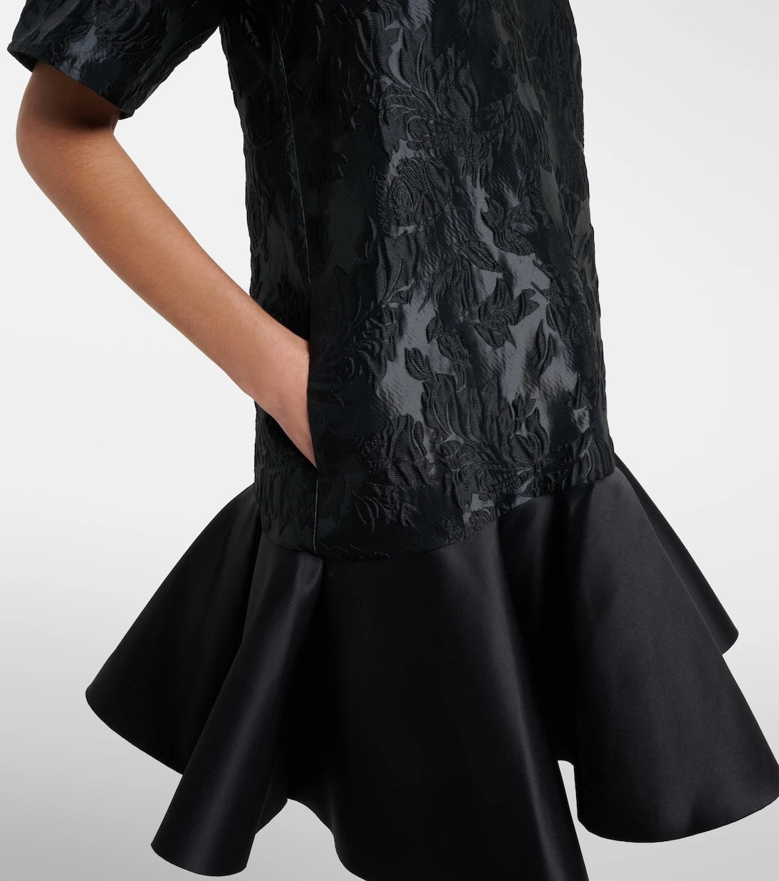 Ganni - Satin cloqué minidress