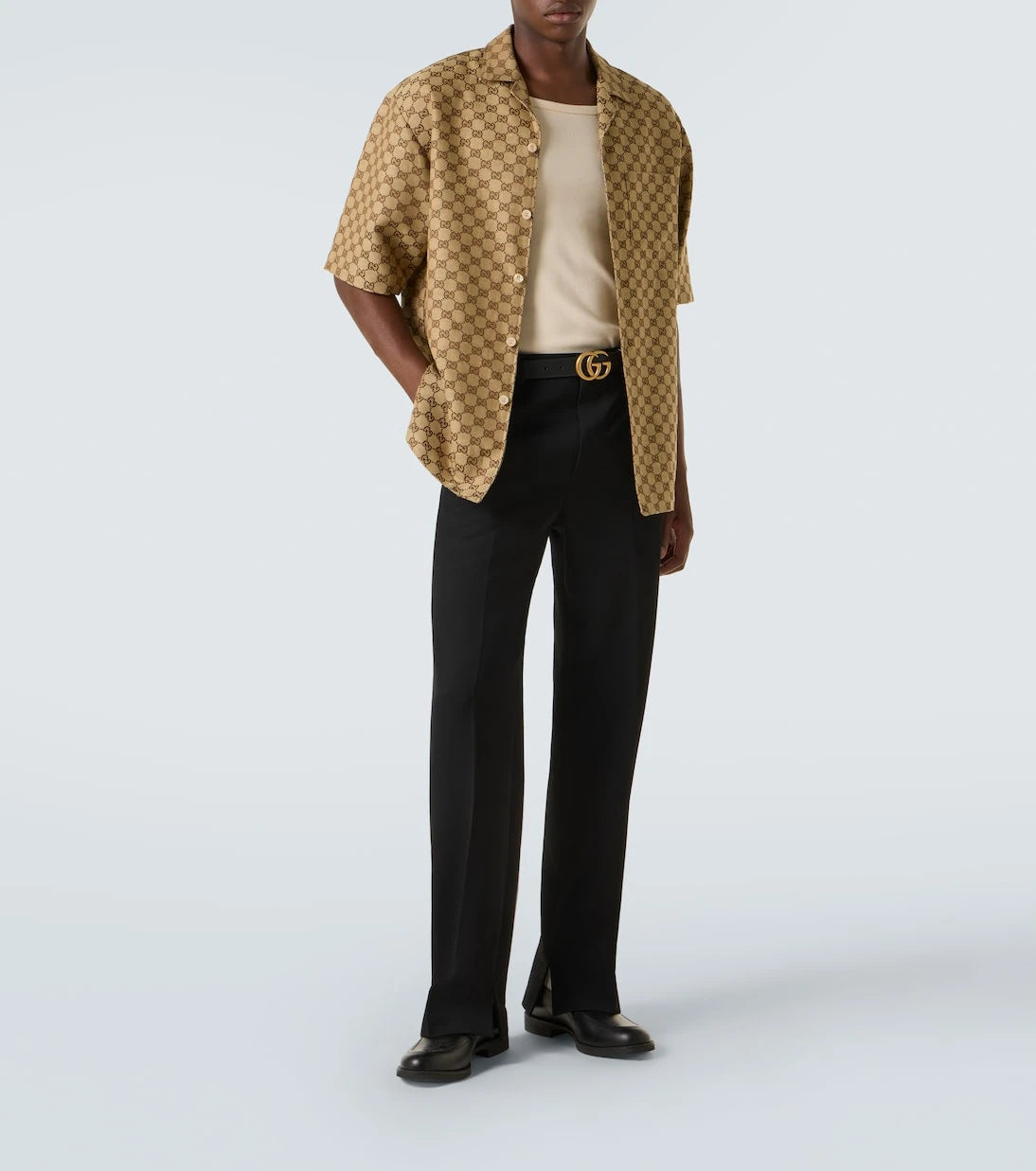 Gucci - GG jacquard linen-blend shirt